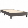 Boxspringbett mit Matratze Grau 80x200 cm Kunstleder