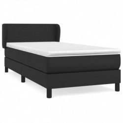 Boxspringbett mit Matratze Schwarz 90x200 cm Kunstleder