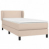 Boxspringbett mit Matratze Cappuccino-Braun 90x200cm Kunstleder