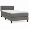 Boxspringbett mit Matratze Grau 80x200 cm Kunstleder