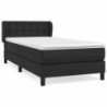 Boxspringbett mit Matratze Schwarz 90x200 cm Kunstleder