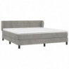 Boxspringbett mit Matratze Hellgrau 160x200 cm Samt