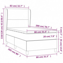 Boxspringbett mit Matratze Dunkelgrau 80x200 cm Stoff