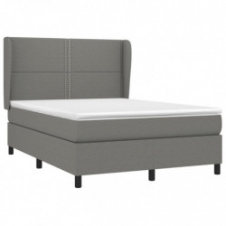 Boxspringbett mit Matratze Dunkelgrau 140x200 cm Stoff