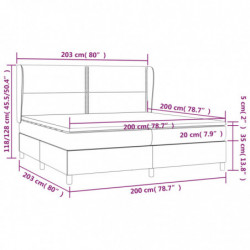 Boxspringbett mit Matratze Hellgrau 200x200 cm Stoff