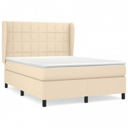 Boxspringbett mit Matratze Creme 140x200 cm Stoff