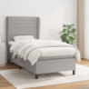 Boxspringbett mit Matratze Hellgrau 90x190 cm Stoff