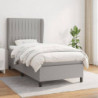 Boxspringbett mit Matratze Hellgrau 80x200 cm Stoff