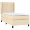 Boxspringbett mit Matratze Creme 90x190 cm Stoff