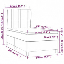 Boxspringbett mit Matratze Creme 90x200 cm Stoff