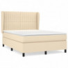 Boxspringbett mit Matratze Creme 140x190 cm Stoff