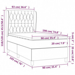 Boxspringbett mit Matratze Blau 90x190 cm Stoff