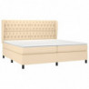 Boxspringbett mit Matratze Creme 200x200 cm Stoff