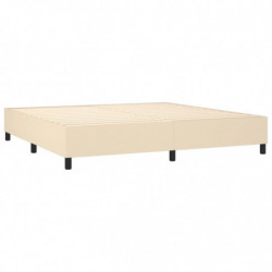 Boxspringbett mit Matratze Creme 200x200 cm Stoff
