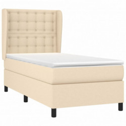 Boxspringbett mit Matratze Creme 90x200 cm Stoff