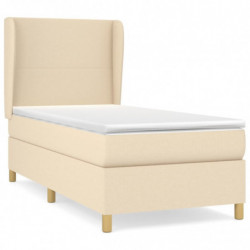 Boxspringbett mit Matratze Creme 90x190 cm Stoff