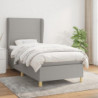 Boxspringbett mit Matratze Hellgrau 90x200 cm Stoff