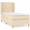 Boxspringbett mit Matratze Creme 90x200 cm Stoff