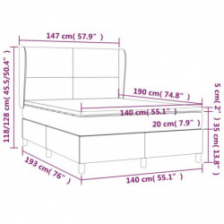 Boxspringbett mit Matratze Hellgrau 140x190 cm Stoff