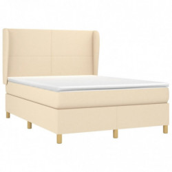 Boxspringbett mit Matratze Creme 140x190 cm Stoff