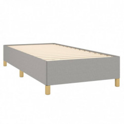 Boxspringbett mit Matratze Hellgrau 100x200 cm Stoff