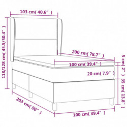 Boxspringbett mit Matratze Dunkelgrau 100x200 cm Stoff