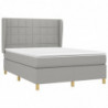 Boxspringbett mit Matratze Hellgrau 140x190 cm Stoff