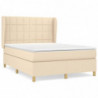 Boxspringbett mit Matratze Creme 140x190 cm Stoff