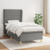 Boxspringbett mit Matratze Dunkelgrau 90x190 cm Stoff