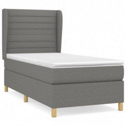 Boxspringbett mit Matratze Dunkelgrau 90x190 cm Stoff