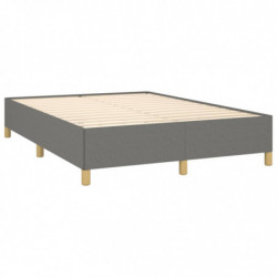 Boxspringbett mit Matratze Dunkelgrau 140x200 cm Stoff