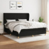 Boxspringbett mit Matratze Schwarz 180x200 cm Stoff