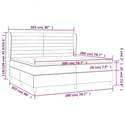 Boxspringbett mit Matratze Schwarz 200x200 cm Stoff