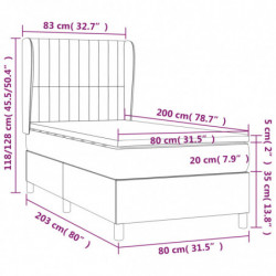 Boxspringbett mit Matratze Blau 80x200 cm Stoff