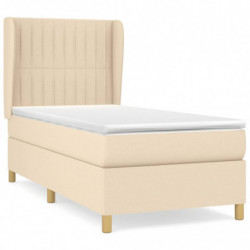 Boxspringbett mit Matratze Creme 90x190 cm Stoff