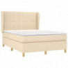 Boxspringbett mit Matratze Creme 140x190 cm Stoff