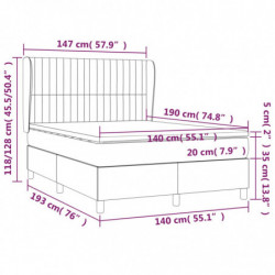 Boxspringbett mit Matratze Creme 140x190 cm Stoff