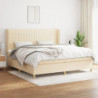 Boxspringbett mit Matratze Creme 200x200 cm Stoff