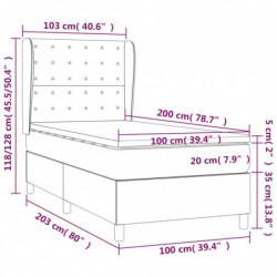 Boxspringbett mit Matratze Schwarz 100x200 cm Stoff