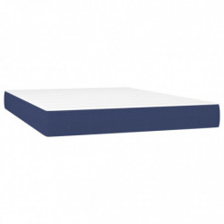 Boxspringbett mit Matratze Blau 140x200 cm Stoff