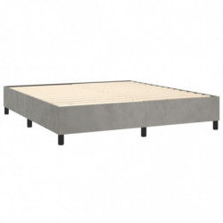 Boxspringbett mit Matratze Hellgrau 180x200 cm Samt