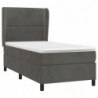 Boxspringbett mit Matratze Dunkelgrau 90x190 cm Samt