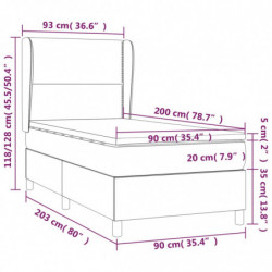 Boxspringbett mit Matratze Dunkelblau 90x200 cm Samt