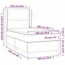 Boxspringbett mit Matratze Dunkelblau 100x200 cm Samt