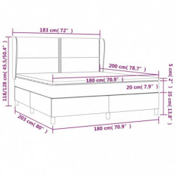 Boxspringbett mit Matratze Hellgrau 180x200 cm Samt