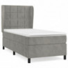 Boxspringbett mit Matratze Hellgrau 90x190 cm Samt