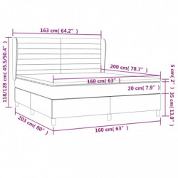 Boxspringbett mit Matratze Dunkelgrau 160x200 cm Samt