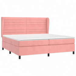 Boxspringbett mit Matratze Rosa 200x200 cm Samt