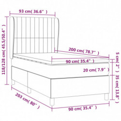 Boxspringbett mit Matratze Dunkelgrau 90x200 cm Samt