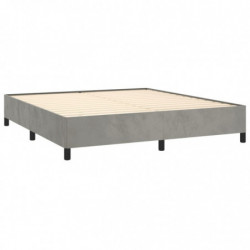 Boxspringbett mit Matratze Hellgrau 180x200 cm Samt